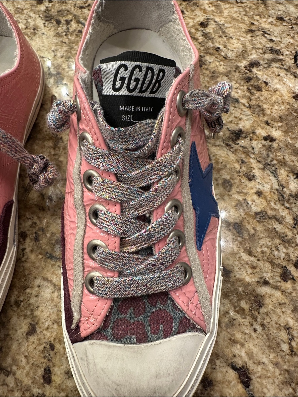 Golden Goose sneakers - Pink and Blue Low-Top Lace-Up Sneakers - Picture 2 of 6